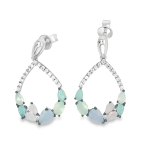 DROP EARRING BLACK ENAMEL TIPPED PRONGS