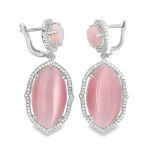 HINGED PINK STONE DROP EARRINGS