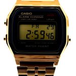 CASIO GOLD ALARM CHRONO BLACK DIAL
