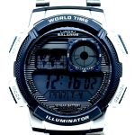 CASIO SILVER STOPWATCH WORLD TIME