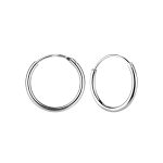 STERLING SILVER HOOP EARRINGS 14mm