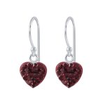 STERLING SILVER CRYSTAL HEART EARRINGS