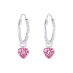 STERLING SILVER CRYSTAL CHARM EARRING