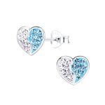 STERLING SILVER HEART STUD EARRING