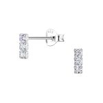 STERLING SILVER CUBIC TENNIS BAR EARRING