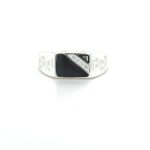 SR21284 SQUARE BLACK CZ RING