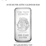 10 OZ SILVER AZTEC CALENDAR BAR