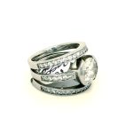 Broad 18ct White Gold & Diamonds