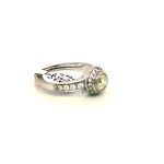 18ct White Gold Tube Set Ring