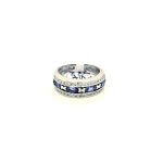 18CT WHITE GOLD TANZANITE AND DIAMOND DRESS RING