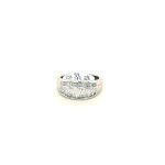 18ct white gold three row diamond ring