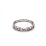 14CT WHITE GOLD BEAD EDGED HALF ETERNITY DIAMOND BAND