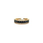 18CT YELLOW GOLD BLACK AND WHITE DIAMOND BAND 2