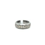 9ct W/G & Stainless Steel Diamond Spinner Ring