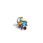 9CT WHITE GOLD TUTTI FRUTTI RING 2