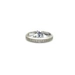 18CT W/G FULL ETERNITY BAND FLAT SIDES BEADED EDGES